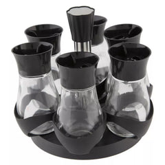 EliteSpin™ Premium 6-Piece Rotating Spice Jar Set with Sleek Dispensers