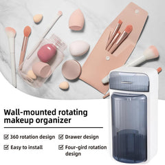Wall-Mounted Toothbrush and makeup Dispenser with Dust Cover