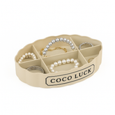 Coco Luck Premium Jewelry Organizer – Elegant Oval Tray with 6 Compartments