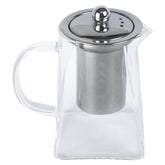 CrystalBrew™ Square Glass Tea Pot with Stainless Steel Infuser & Lid