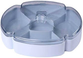 Blossom-Shaped Rotating Multi-Compartment Storage Box with Transparent Lid