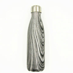 Sleek Woodgrain Stainless Steel Thermos Bottle – 500ml Modern Insulated Flask
