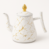 Royal White Marble Gold Vein Teapot – Elegant Designer Kettle for Modern Homes