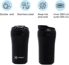 StealthSip™ Matte Black Travel Mug – Leakproof Insulated Tumbler