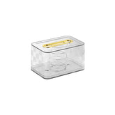 Crystal Luxe Cotton Swab & Tissue Box – Transparent Acrylic Dispenser with Gold Handle