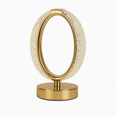 Crystal Oval LED Table Lamp – Elegant Gold Accent Light for Modern Interiors