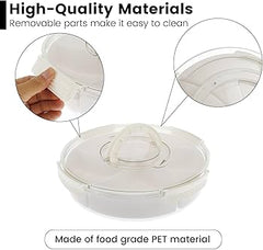 Round Multi-Section Dry Fruit & Snack Storage Box with Rotating Lid – 6-Compartment Organizer