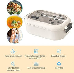 EcoBento™ Foldable Silicone Lunch Box – Leakproof & Heat-Resistant Food Container