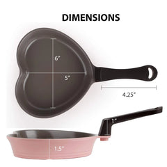 Dual-Heart Non-Stick Frying Pan – Cute & Functional Cooking Companion