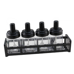 ChefEase™ 4-in-1 Multipurpose Seasoning & Oil Dispenser Jar Set with Built-in Spoons