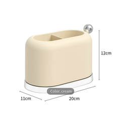 COCO LUCK Oval Multi-Purpose Holder – Elegant Dual-Compartment Organizer with Chrome  Accent