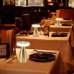 Luxury Touch LED Table Lamp – Modern Rechargeable Gold Metal Lamp for Home & Office