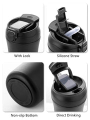 StealthSip™ Matte Black Travel Mug – Leakproof Insulated Tumbler