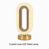 Crystal Loop LED Table Lamp – Luxury Ambient Light with Gold Base