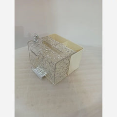 Premium Textured Acrylic Tissue Box Organizer with Remote Holder -