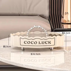 Coco Luck Premium Jewelry Organizer – Elegant Oval Tray with 6 Compartments
