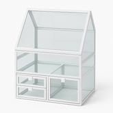 Luxury Glass Vanity Organizer with Drawers and Slanted Display