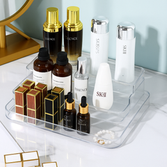 Luxury 3-Tier Acrylic Perfume and Skincare Organizer – Clear Display Shelf for Vanity & Countertops