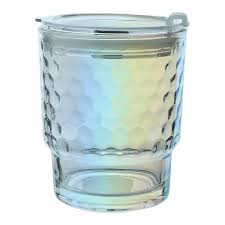 Holographic Textured Colorful Glass Tumblers – Premium Iridescent Drinkware Set