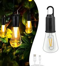LED Hanging Camping Bulb Light – Portable USB Rechargeable Emergency Lamp