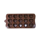 Flexible Heart-Shaped Silicone Chocolate & Ice Mold – 15-Cavity Tray
