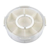 Round 7-Compartment Dry Fruit & Snack Storage Box with Rotating Lid – Airtight Multi-Purpose Organizer Big size