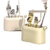 COCO LUCK Oval Multi-Purpose Holder – Elegant Dual-Compartment Organizer with Chrome  Accent