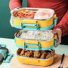 StackMate™ 3-Tier Locking Lunch Box – Bright & Durable Food Carrier