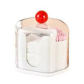 Cute Acrylic Cotton Pad & Swab Dispenser Set with Lid – Decorative Vanity Storage Box