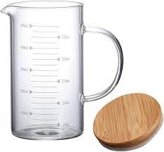 ClearMeasure™ 500ml Glass Measuring Jug with Lid & Handle