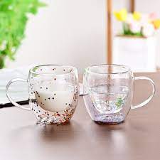 Elegant Floral Butterfly Clear Glass Mug Set – Heat Resistant Design