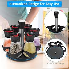 EliteSpin™ Premium 6-Piece Rotating Spice Jar Set with Sleek Dispensers
