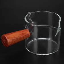 BaristaCraft™ 100ml Single-Spout Glass Measuring Pitcher with Wooden Handle