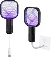 Rechargeable Electric Mosquito Swatter with UV Light – Dual-Purpose Insect Killer Racket