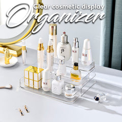 Luxury 3-Tier Acrylic Perfume and Skincare Organizer – Clear Display Shelf for Vanity & Countertops