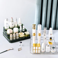 Luxury 3-Tier Acrylic Perfume and Skincare Organizer – Clear Display Shelf for Vanity & Countertops