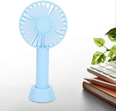 Mini USB Handheld Fan with Base – 3-Speed Portable Desk Cooler