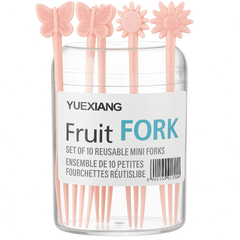Reusable Fruit Fork Set – 10Pcs Mini Dessert Picks with Cute Butterfly & Sunflower Handles