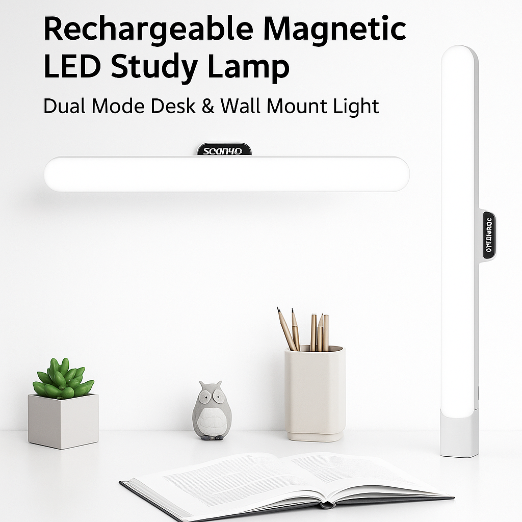 Rechargeable Magnetic LED Study Lamp – Dual Mode Desk & Wall Mount Light