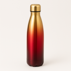 Premium Gradient Gold-Red Stainless Steel Thermos Bottle – 500ml Insulated Water Flask