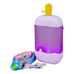 GlowSip™ Pop-Top Water Bottle with Adjustable Cartoon Strap – Purple Edition