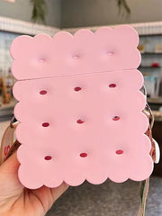 Kawaii Pink Biscuit-Shaped Crossbody Pouch for Kids – Fun & Functional Bag