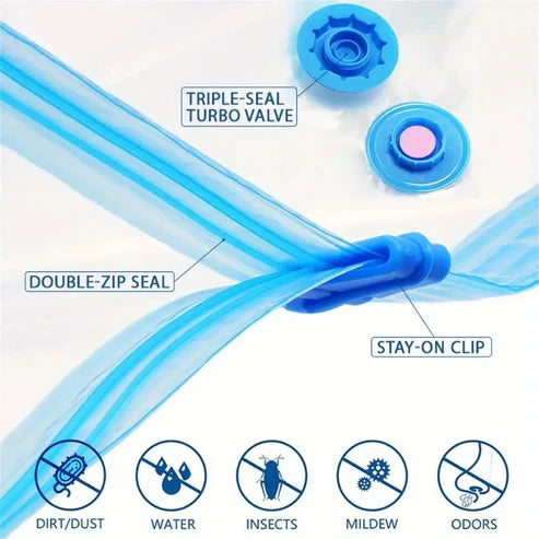 One-Click Compression Vacuum Storage Bag – Space Saver for Clothes, Blankets & Bedding