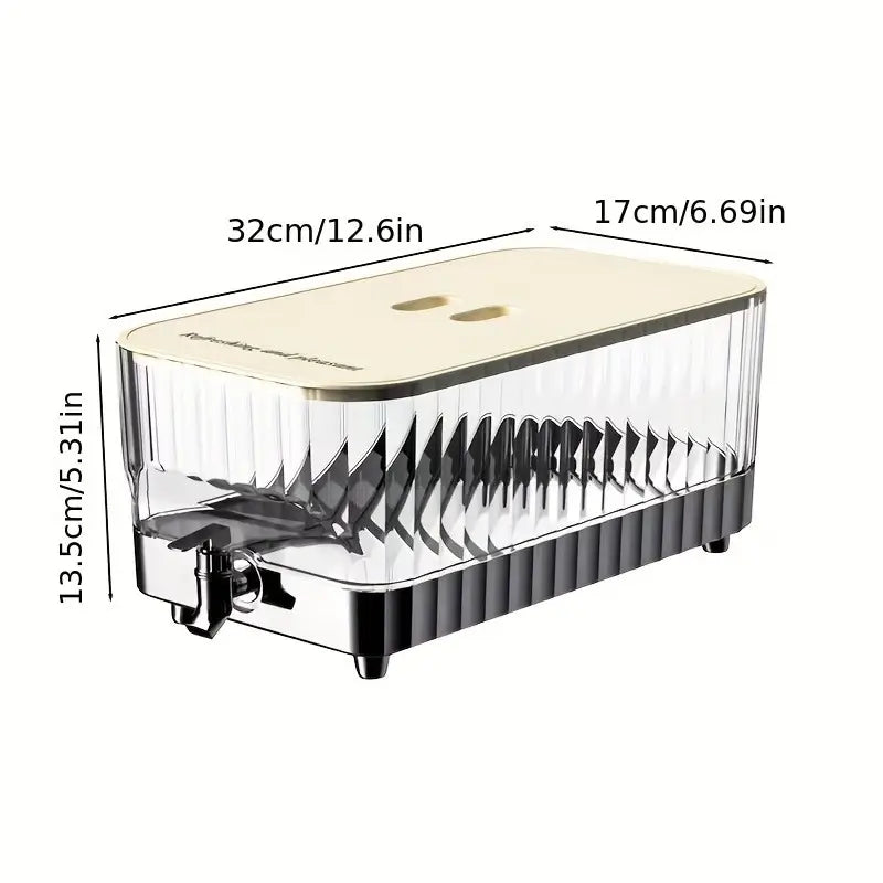 Large Refrigerator Beverage Dispenser with Faucet – 5L Cold Drink Storage Tank for Juice, Water, and Tea