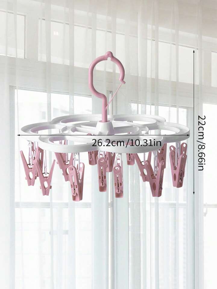 360° Rotating Multi-Clip Hanging Dryer – Foldable Air Drying Hanger for Socks & Underwear