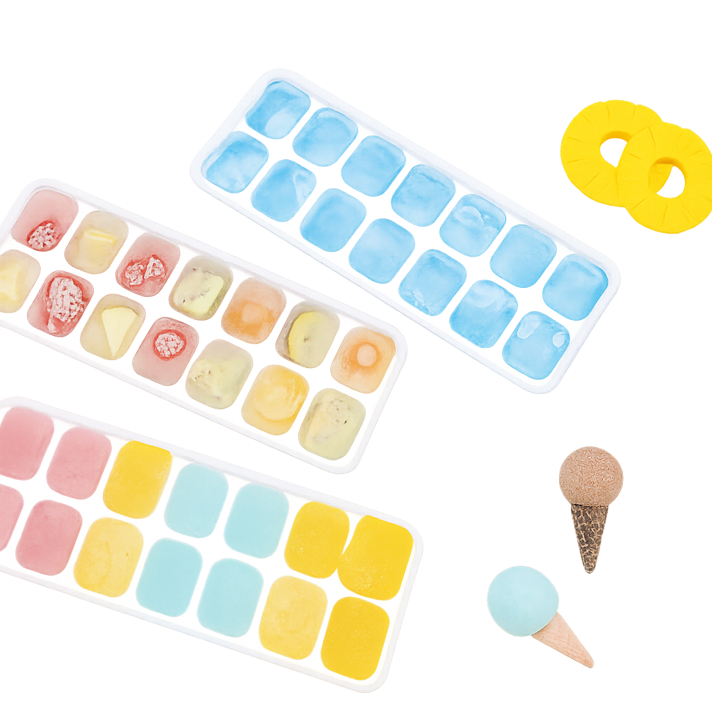 ColorPop Silicone Ice Cube Trays – Multi-Color Freezer Molds for Juices, Fruits & Creative Frozen Treats