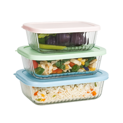 Airtight Glass Food Storage Containers – 3-Piece Stackable Set with Locking Lids