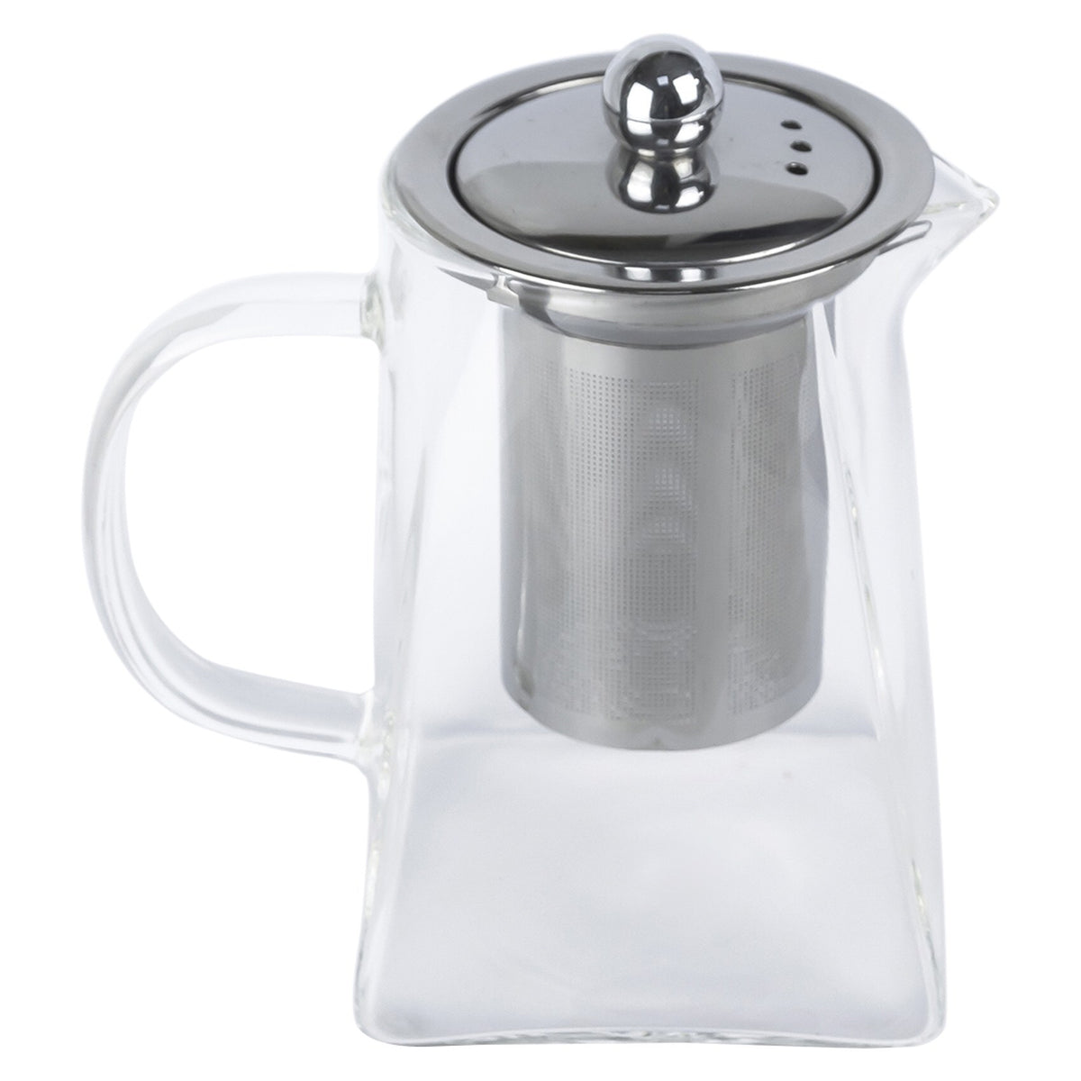 CrystalBrew™ Square Glass Tea Pot with Stainless Steel Infuser & Lid