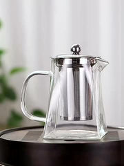 Crystal Brew™ Premium Glass Teapot with Stainless Steel Infuser & Lid