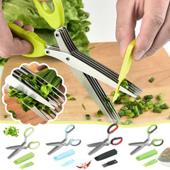 5-Blade Multipurpose Herb Scissors with Comfort Grip Handle